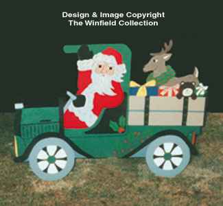 Santa In Old Truck Woodcraft Pattern(F)