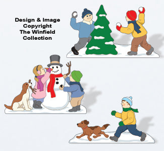 Christmas Village Children Playing Pattern