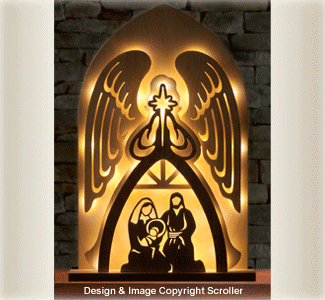 Lighted Angel Nativity Scroll Saw Pattern