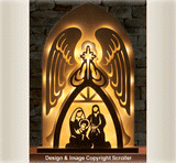 Lighted Angel Nativity Scroll Saw Pattern