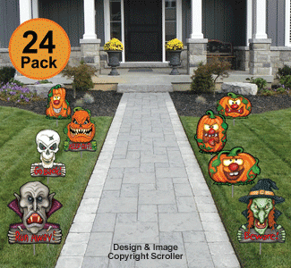 Halloween Plastic Yard Art 24 Pack - The Winfield Collection