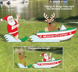 Waterskiing Santa & Reindeer Woodcraft Pattern - The Winfield Collection