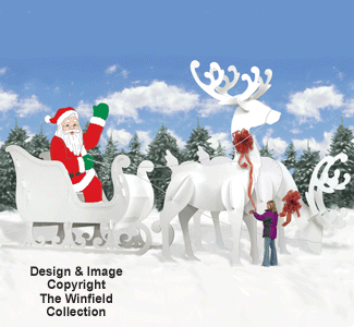 Ginormas Santa, Sleigh & Reindeer Pattern Set (W1448CY, W1538CY, W1461CY & W2215) - The Winfield Collection