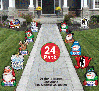 Christmas Plastic Yard Art 24 Pack - The Winfield Collection