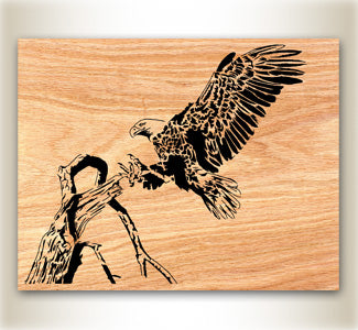 Eagle Landing Scrolled Art Design Pattern
