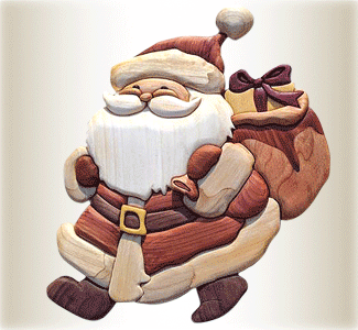 Fröhliches Weihnachtsmann-Intarsienset