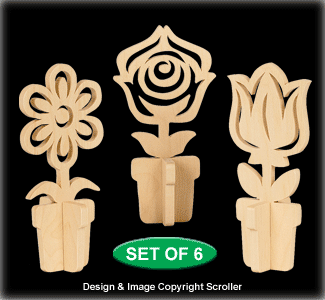 Socket Set Flower Patterns Set of 6 Slotted Flower Designs - Downloadable Pattern - The Winfield ...