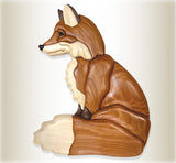 Sitting Fox Intarsia
