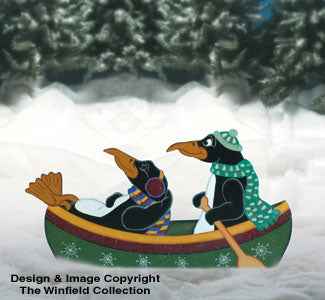Canoeing Penguins Woodcraft Pattern(F)