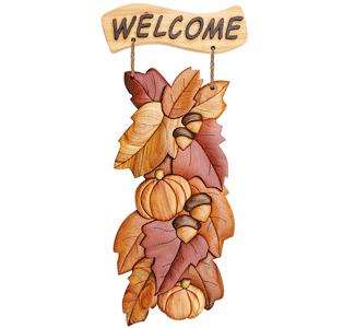 Herbst-Willkommens-Swag-Intarsien-Designmuster