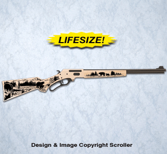 Bear Rifle Wall Art Pattern