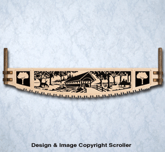 Covered Bridge Crosscut Saw Wall Art Pattern