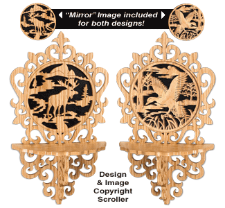 Mirror Image Wildlife Shelf Set #4 Patterns