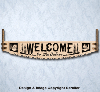 Cabin Welcome Crosscut Saw Wall Art Pattern