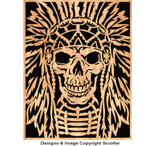 Valiant Warrior Scrolled Portrait Art Pattern