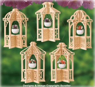 Mini Slotted Gazebo Ornaments Pattern Set #2