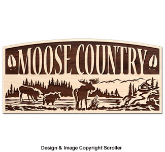 Moose Country Rustic Wall Art Pattern