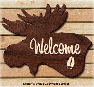 Motif coupe et finition bois Welcome Moose The Winfield Collection # WSC6 Motif coupe et finition bois Welcome Moose The Winfield Collection # WSC6