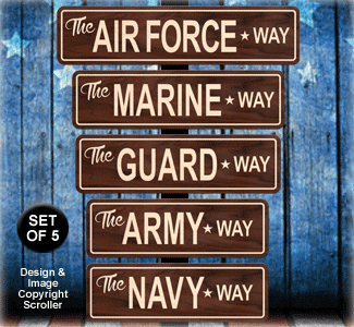 Service Street Sign Patterns Wall Art