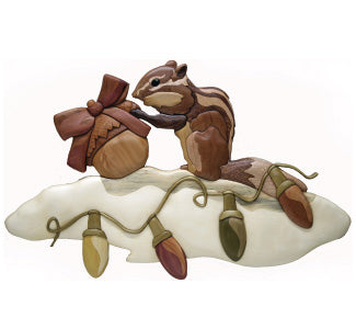 Festliches Chipmunk-Intarsienmuster