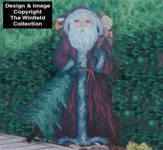 Old Santa With Tree Woodcraft Pattern(F)
