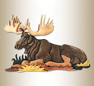 Lying Moose Intarsia