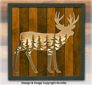 Lighted Wilderness Wall Art - White Tail Deer