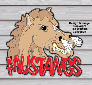 Mustang Mascot Color Poster
