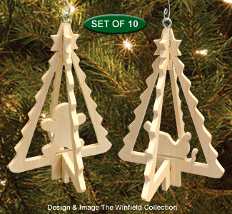 Slotted Christmas Tree Ornament Set - Downloadable