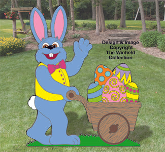 Poster Osterhase mit Wagen Farbe