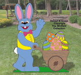 Poster Osterhase mit Wagen Farbe