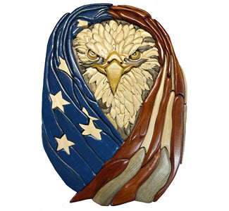 Flag Wrapped Eagle Intarsia