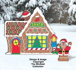 Lebkuchen-Weihnachtsmann und Lebkuchenhaus Poster