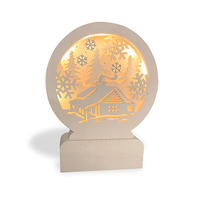 Lighted Cabin Snow Globe Pattern
