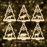 Wildtier-Kiefernbaum-Ornament-Set