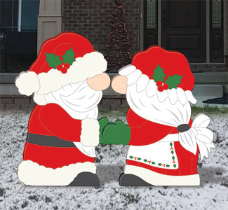 Christmas Gnomes Holiday Kiss Wood Pattern