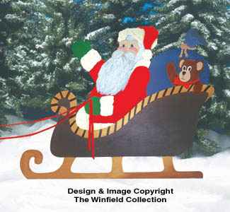 Santa In Sleigh Woodcraft Pattern