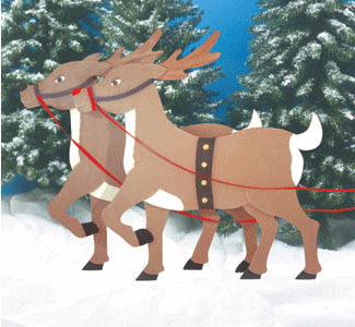 Kombimuster für Weihnachtsmann, Schlitten und Rentier