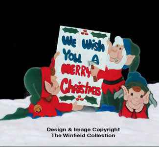 Elves Hanging Sign Wood Pattern