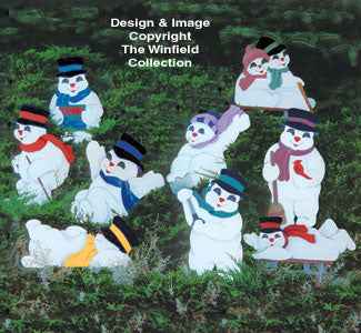Playful Snowmen Woodcraft Pattern