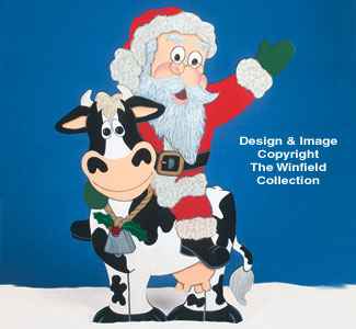 Santa Riding Cow Woodcraft Pattern