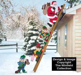 Climbing Claus & Elves Pattern Combo