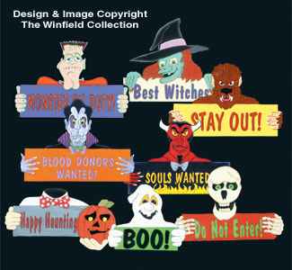 Halloween Signs and Greetings Patterns