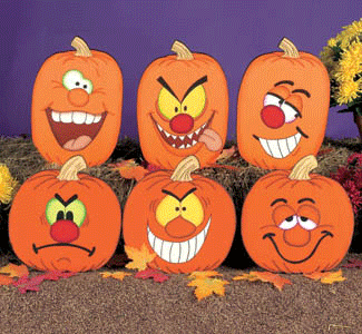 Crazy Pumpkin Faces Woodcraft Pattern