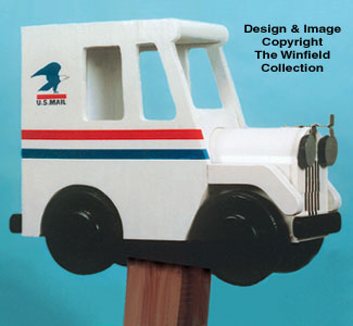 Postal Truck Mailbox Wood Pattern