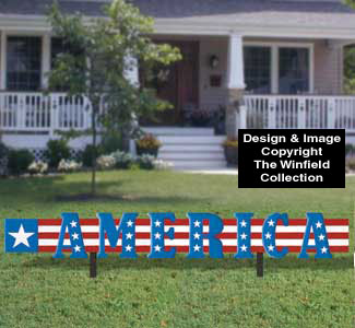 America Yard Sign Woodcraft Pattern
