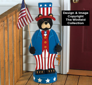 Patriotic Bear Woodcrafting Pattern