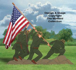 Iwo Jima Flag Holder Wood Pattern