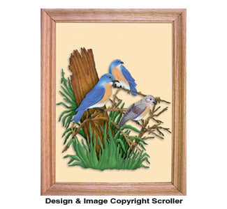 Bluebird Family Scroll Saw Art Pattern