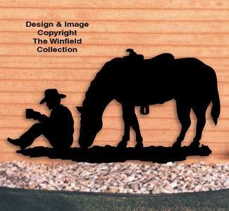 Kaffeepause, Cowboy, Schatten, Holzmuster
